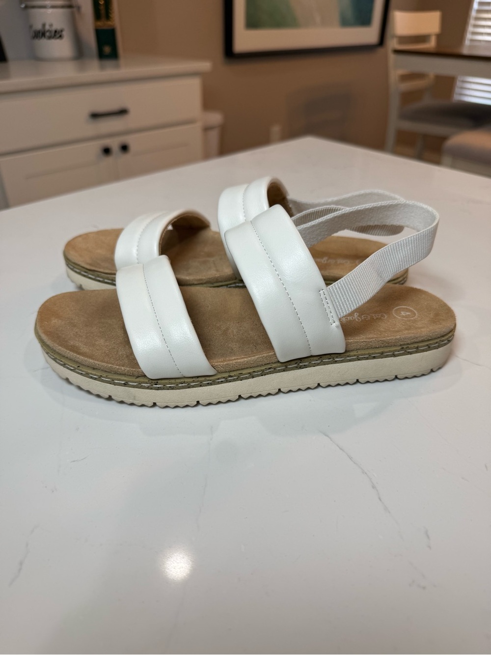 Girls Cat & Jack White Strap Slingback Sandals